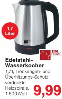 Wiglo Wunderland TIM HOME Edelstahl- Wasserkocher Angebot