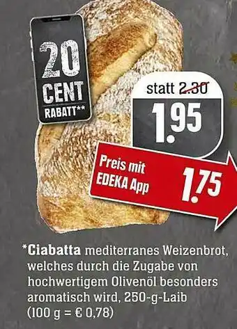 Scheck-in-Center Ciabatta Angebot