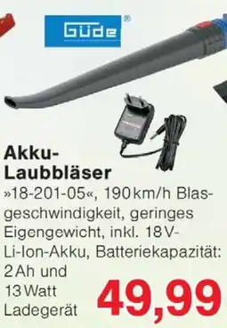 Wiglo Wunderland Güde Akku- Laubbläser Angebot