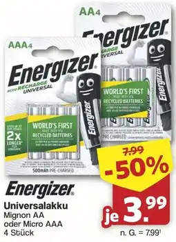 Famila Nord West Energizer. Universalakku Mignon AA oder Micro AAA Angebot