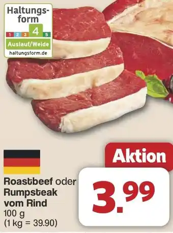 Famila Nord West Roastbeef oder Rumpsteak vom Rind Angebot