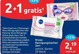 Budni Nivea Reinigungstücher 3in1 Angebot