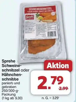 Famila Nord West Sprehe Schweine- schnitzel oder Hähnchen- schnitte Angebot