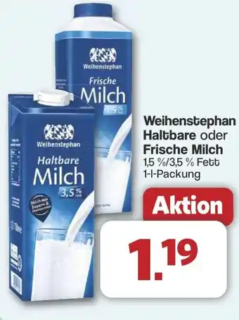 Famila Nord West Weihenstephan Haltbare oder Frische Milch Angebot