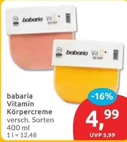 Budni babaria Vitamin Körpercreme Angebot