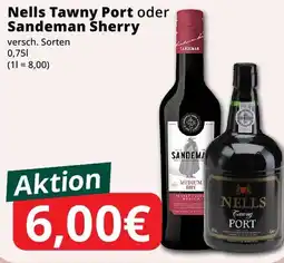 Famila Nord West Nells Tawny Port oder Sandeman Sherry Angebot