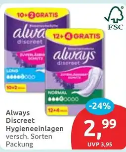 Budni Always Discreet Hygieneeinlagen Angebot