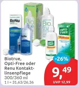 Budni Biotrue, Opti-Free oder Renu Kontakt- linsenpflege Angebot