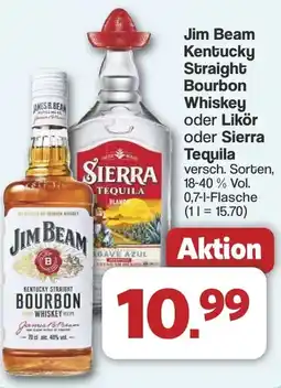 Famila Nord West Jim Beam Kentucky Straight Bourbon Whiskey oder Likör oder Sierra Tequila Angebot