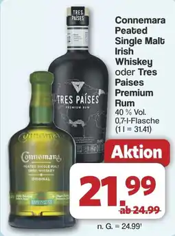 Famila Nord West Connemara Peated Single Malt Irish Whiskey oder Tres Paises Premium Rum Angebot