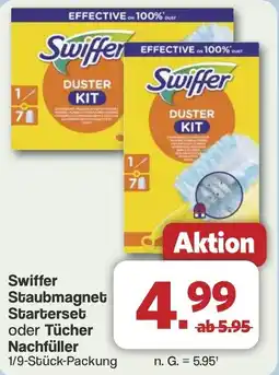 Famila Nord West Swiffer Staubmagnet Starterset oder Tücher Nachfüller Angebot