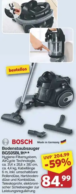 Famila Nord West BOSCH Bodenstaubsauger BGS05BL1H Angebot