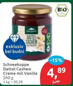 Budni Schneekoppe Dattel Cashew Creme mit Vanille Angebot