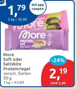 Budni More Soft oder Satisbite Proteinriegel Angebot