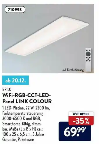 Aldi Nord Brilo Wifi-rgb-cct-led-panel Link Colour Angebot