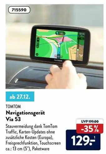 Aldi Nord Tomtom Navigationsgerät Via 53 Angebot