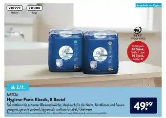 Aldi Nord Satessa Hygiene-pants Klassik, 8 Beutel Angebot