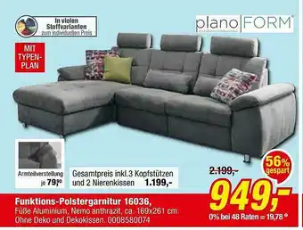 Opti Wohnwelt Plano Form Funktions-polstergarnitur 16036 Angebot