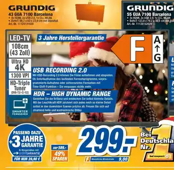 expert Techno Land Grundig 4K LED TV 43" | 43 GUA 7100 Barcelona Angebot