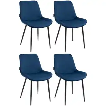 Netto Marken-Discount CLP 4er Set Esszimmerstühle Victoria I Polsterstühle Mit Samt-Bezug I Mit Bodenschonern Angebot