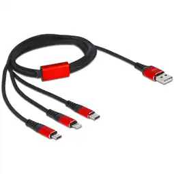 Netto Marken-Discount DeLOCK Kabel USB Ladekabel, USB-A Stecker 2x USB-C + Lightning Stecker Angebot