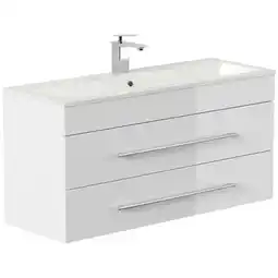Netto Marken-Discount Badmöbel Portus 1000 SlimLine weiss hochglanz Angebot