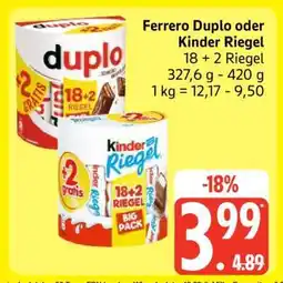 Edeka Ferrero Duplo oder Kinder Riegel Angebot