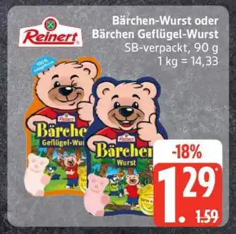 Edeka Bärchen-Wurst oder Bärchen Geflügel-Wurst Angebot