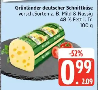 Edeka Grünländer Deutscher Schnittkäse Angebot