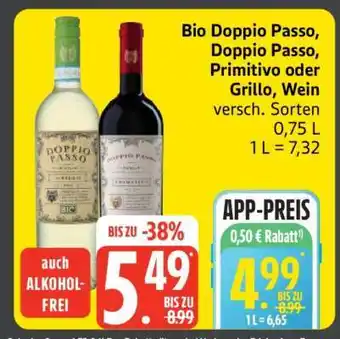 Edeka Bio Doppio Passo, Doppio Passo, Primitivo oder Grillo, Wein Angebot