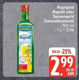 Edeka Rapsgold Rapsöl oder Sonnengold Sonnenblumenöl Angebot