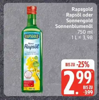 Edeka Rapsgold Rapsöl oder Sonnengold Sonnenblumenöl Angebot