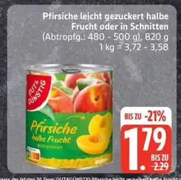 Edeka Pfirsiche leicht gezuckert halbe Frucht oder in Schnitten Angebot