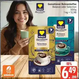 Edeka Gemahlener Bohnenkaffee Balance oder Selection Angebot