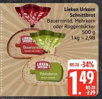 Edeka Lieken Urkorn Schnittbrot Angebot