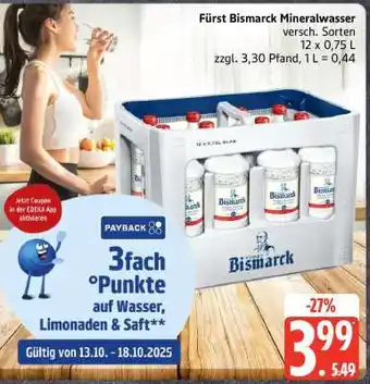 Edeka Fürst Bismarck Mineralwasser Angebot