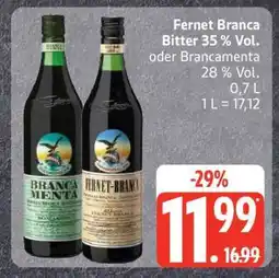Edeka Fernet Branca Bitter oder Brancamenta Angebot