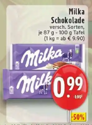 Edeka MILKA Schokolade Angebot