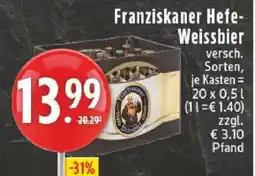 Edeka Franziskaner Hefe-Weissbier Angebot
