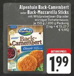 Edeka Alpenhain Back-Camembert oder Back-Mozzarella Sticks Angebot