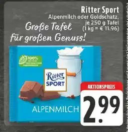 Edeka Ritter Sport Alpenmilch oder Goldschatz Angebot