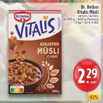 Edeka DR. OETKER Vitalis-Müsli Angebot