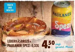 Edeka Leberkäsbreze + Paulaner Spezi 0,33L Angebot