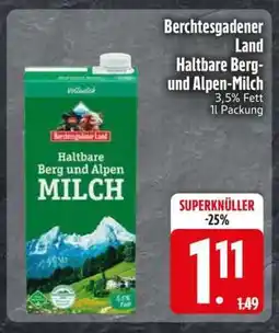 Edeka Berchtesgadener Land Haltbare Berg- und Alpen-Milch Angebot