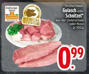 Edeka Strohschwein Gulash oder Schnitzel Angebot