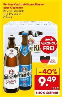 Netto Marken-Discount Berliner Kindl Jubiläums Pilsener oder Alkoholfrei Angebot