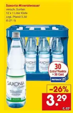 Netto Marken-Discount Saxonia Mineralwasser Angebot