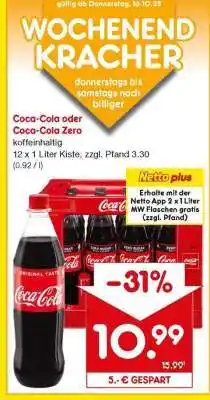 Netto Marken-Discount Coca-Cola oder Coca-Cola Zero Angebot