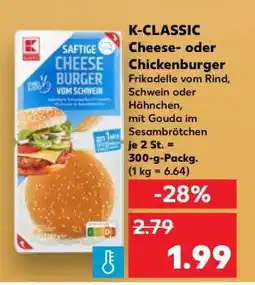 Kaufland K-CLASSIC Cheese- oder Chickenburger Angebot