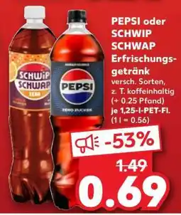 Kaufland PEPSI oder SCHWIP SCHWAP Erfrischungsgetränk Angebot